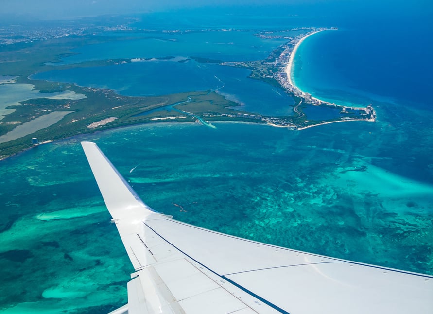 Plane over Cancun